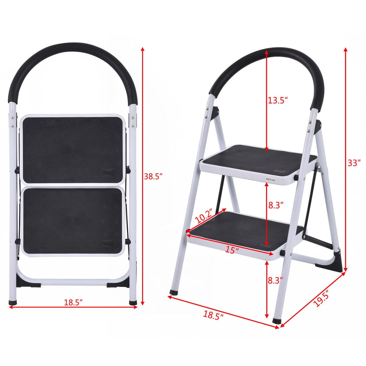 Versatile Costway 2 Step Ladder Folding Stool Heavy Duty 330Lbs Capacity Industrial Lightweight