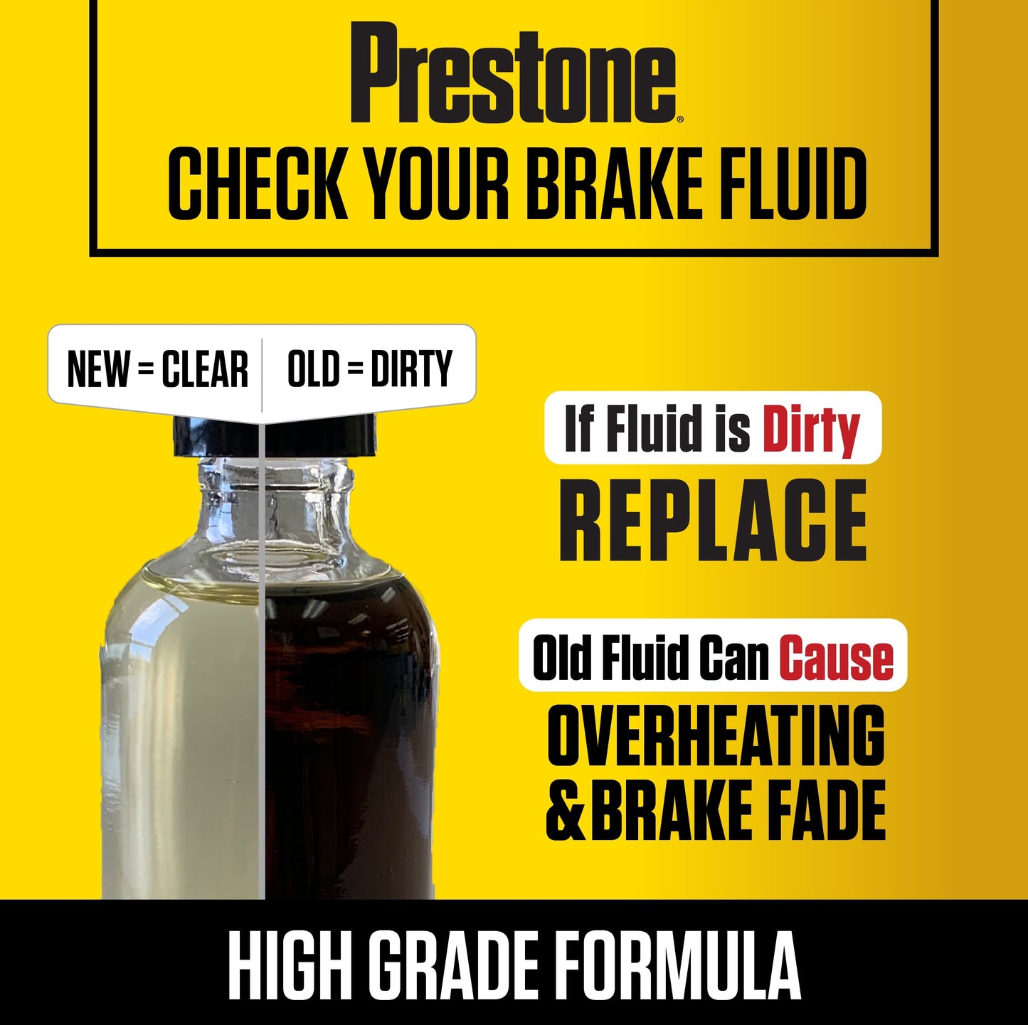 Versatile Prestone Synthetic Hi Temp DOT 3 Brake Fluid, 12OZ