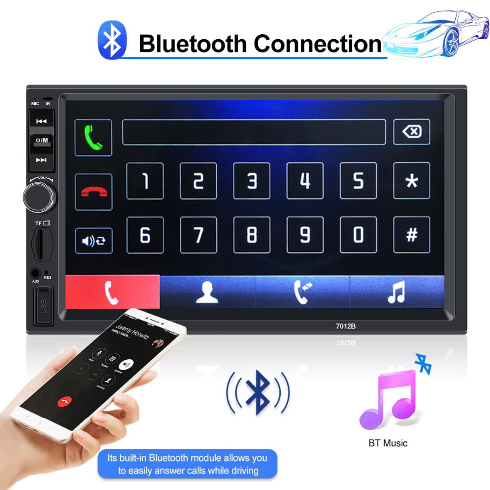 Versatile Polarlander Car Stereo Car Audio Double Din 7-inch HD Touch Screen Car radio Player with Multimedia SD USB FM AUX MP5/4/3 mirror link function Bluetooth with 4LED backup camera