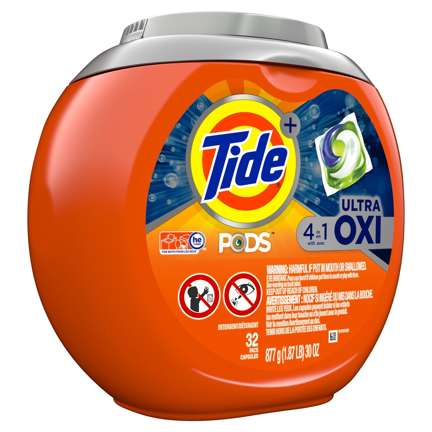 Classic Tide Pods Laundry Detergent Soap Packs with Ultra Oxi, 32 Ct