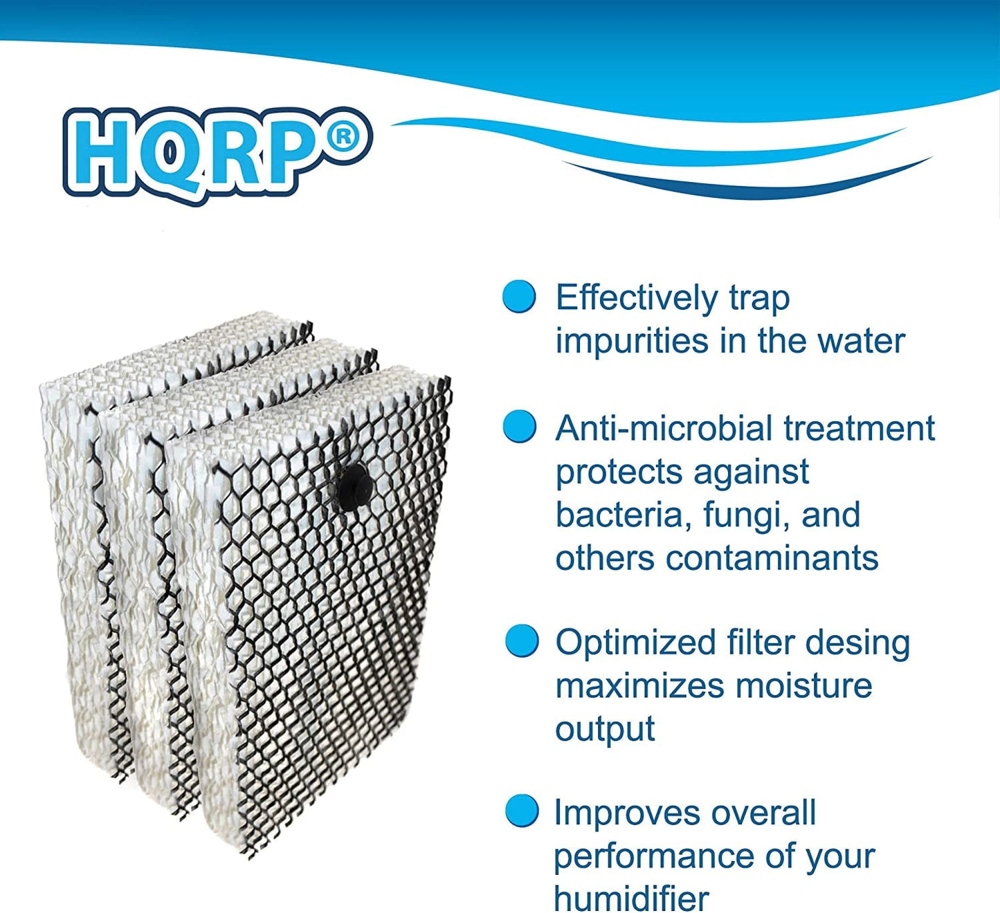 Versatile HQRP 3-Pack Filter for Holmes Humidifier HM729, HM729G, HM4600, HM4600HD, HM630