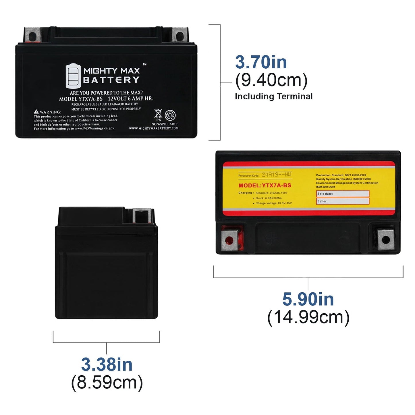 Versatile YTX7A-BS Battery for Star 50cc Moped Scooter