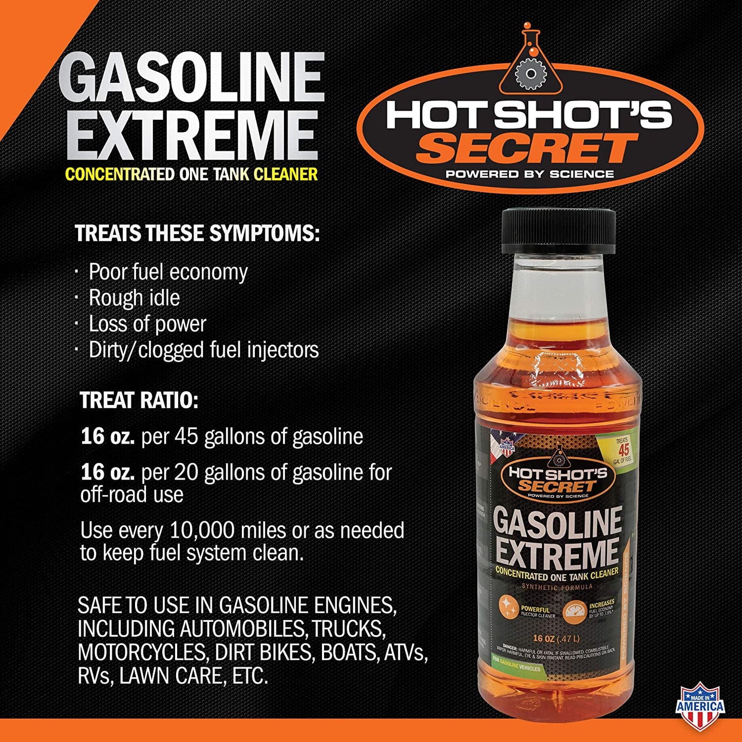 Versatile Hot Shots GE16Z 16 oz Gasoline Extreme Fuel