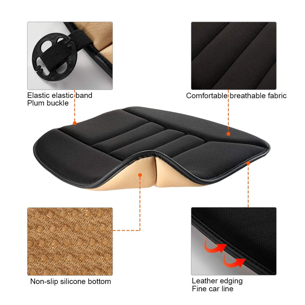 Classic Car Seat Cushion with 1.2inch Comfort Memory Foam, Seat Cushion for Car and Office Chair (Black)