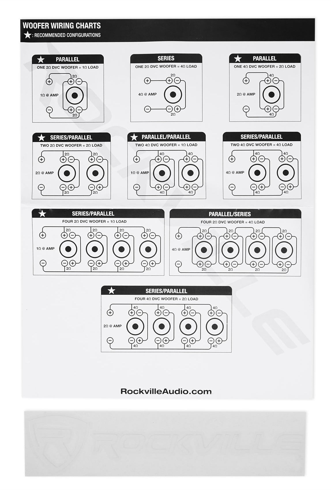 Classic Rockville W65K9D4 6.5" 1000w Peak Car Audio Subwoofer Dual 4-Ohm Sub 250w RMS CEA Rated