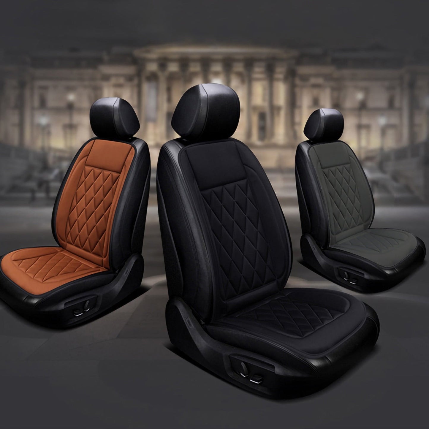 Classic EQWLJWE Car Heating Seat Cushion Chair Cushion Auto Seat Cushion for Full Back and Seat, Comfort Seat Car Cushion Front Chair Pad, Seat Cushion for Car Seat Clearance