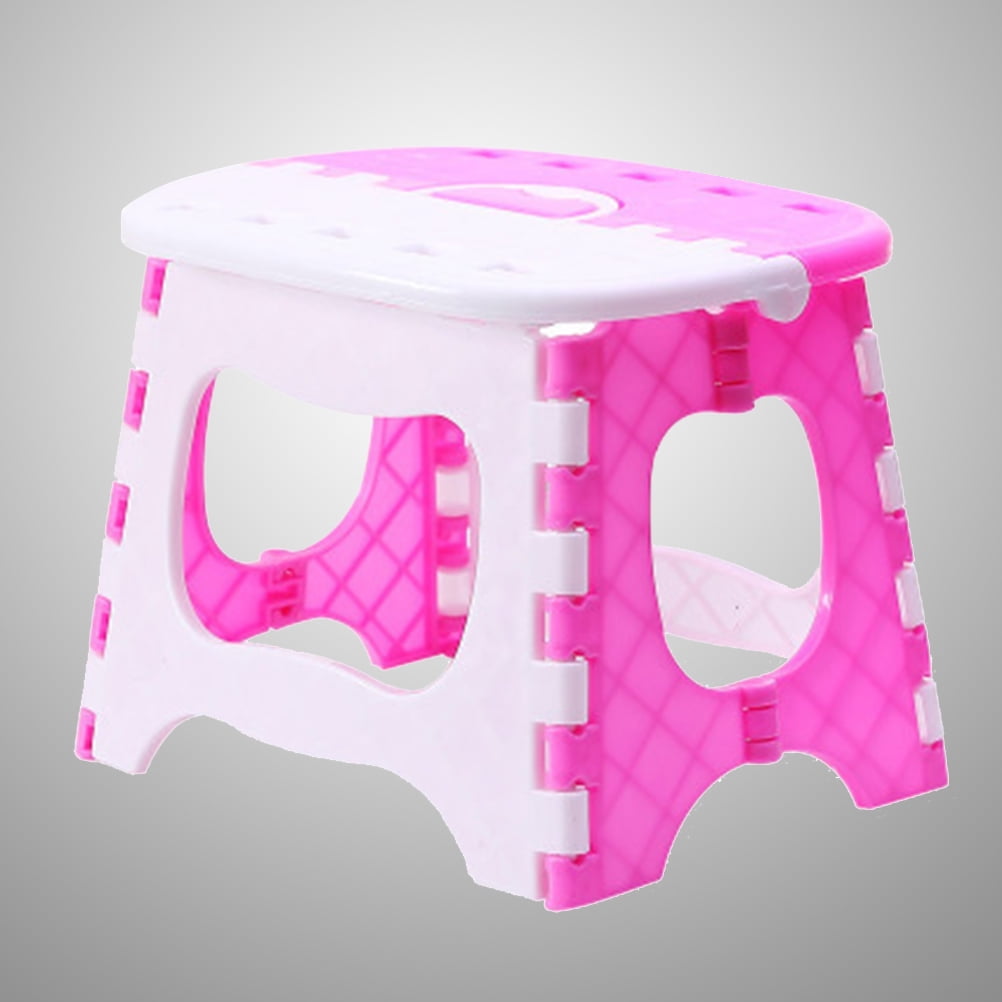 Classic Plastic Folding Step Stool Portable Stool for Kids Home Bathroom Garden Kitchen Livingroom (Pink)