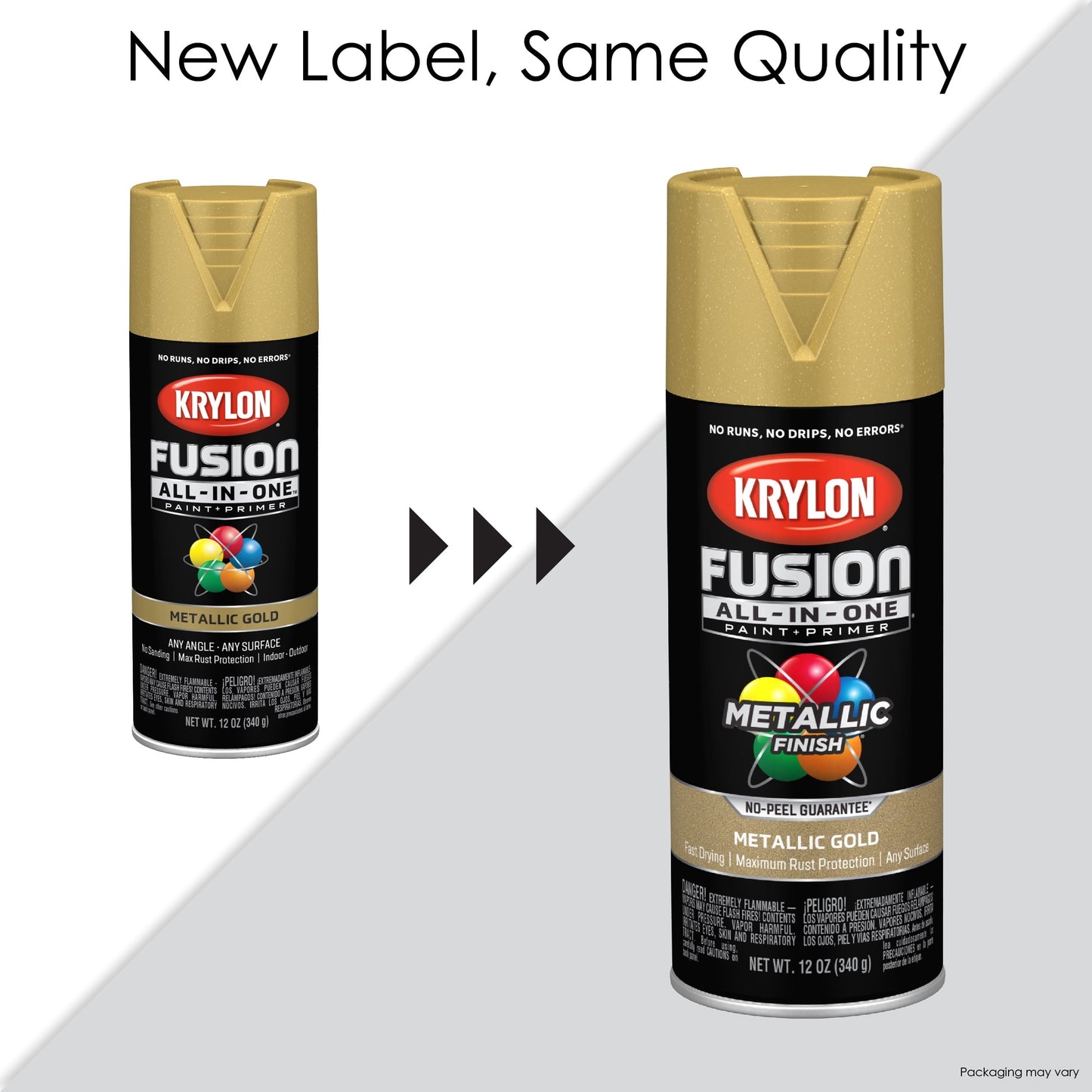 Versatile Krylon K02770007 Krylon Fusion All-In-One Metallic Gold Metallic 12 oz Spray Paint, Multi-Surface, (1 Piece, 1 Pack)