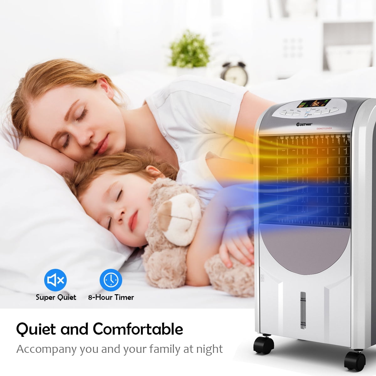 Versatile Costway Portable Air Cooler Fan & Heater Humidifier with Washable Filter Remote Control