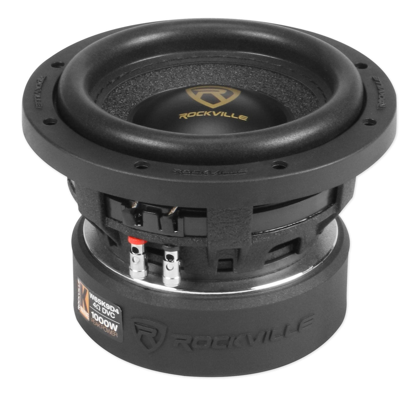 Classic Rockville W65K9D4 6.5" 1000w Peak Car Audio Subwoofer Dual 4-Ohm Sub 250w RMS CEA Rated