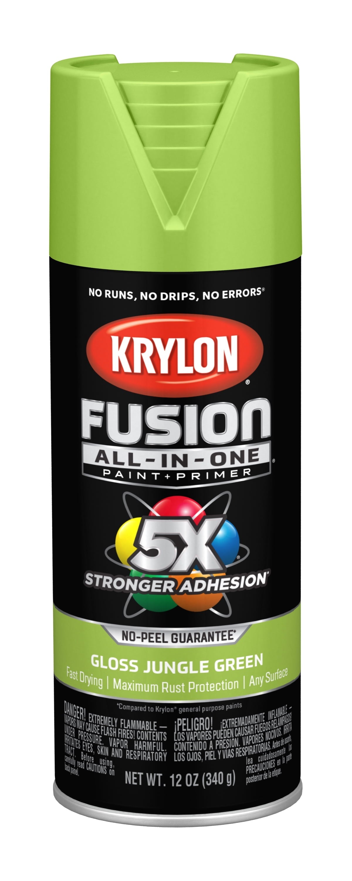 Versatile Krylon K02712007 Krylon Fusion All-In-One Jungle Green Gloss 12 oz. Spray Paint, Multi-Surface, (1 Piece, 1 Pack)