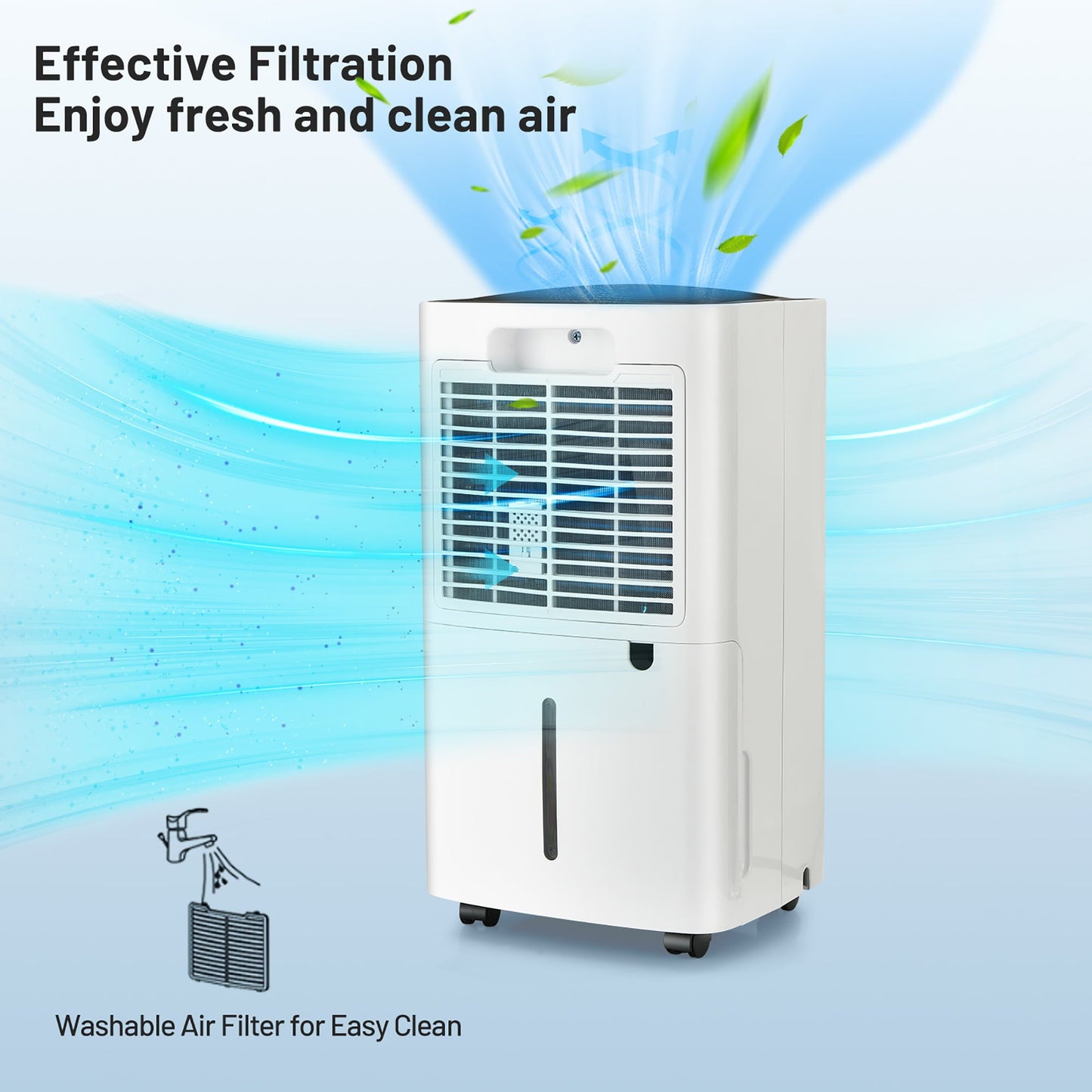 Classic Costway 24 Pints 1500 Sq. Ft Portable Dehumidifier For Medium To Large Spaces