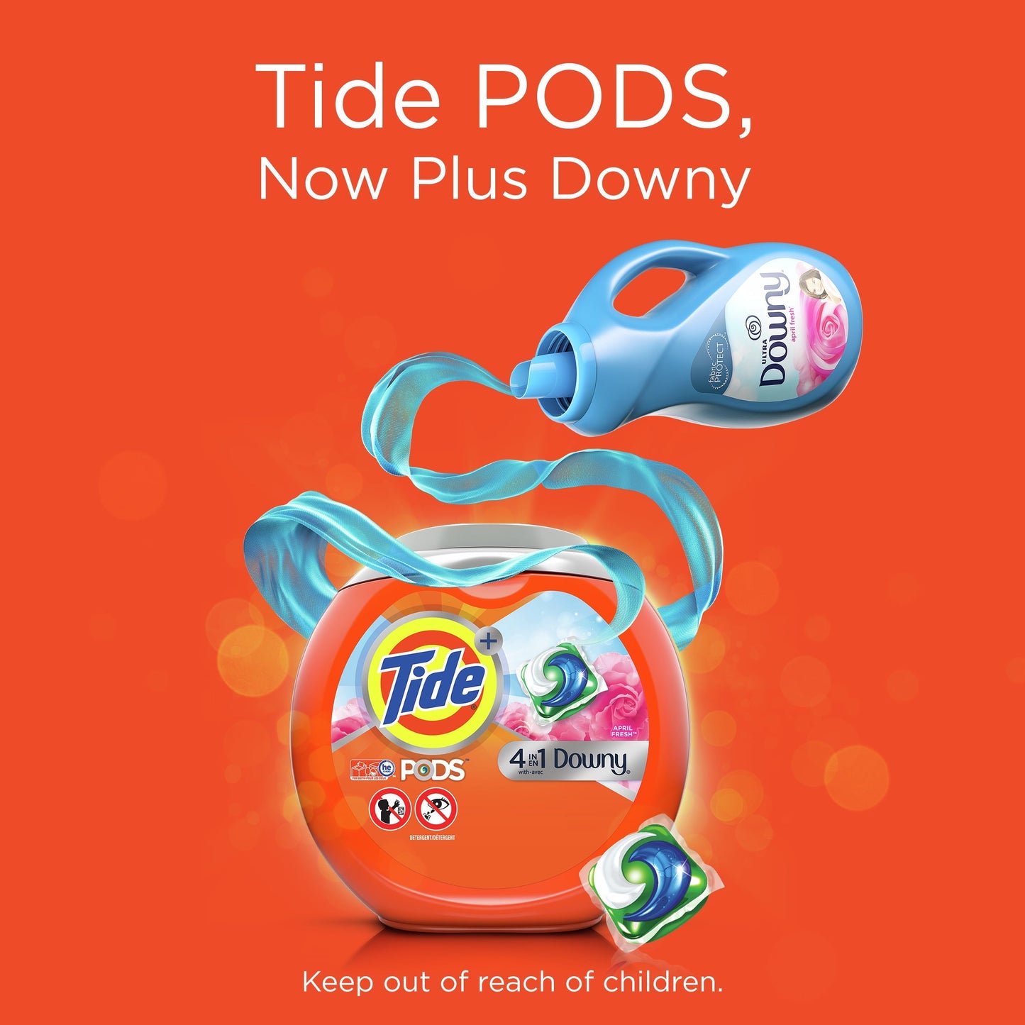 Versatile Tide Pods Laundry Detergent Soap Packs with Downy, April Fresh, 57 Ct