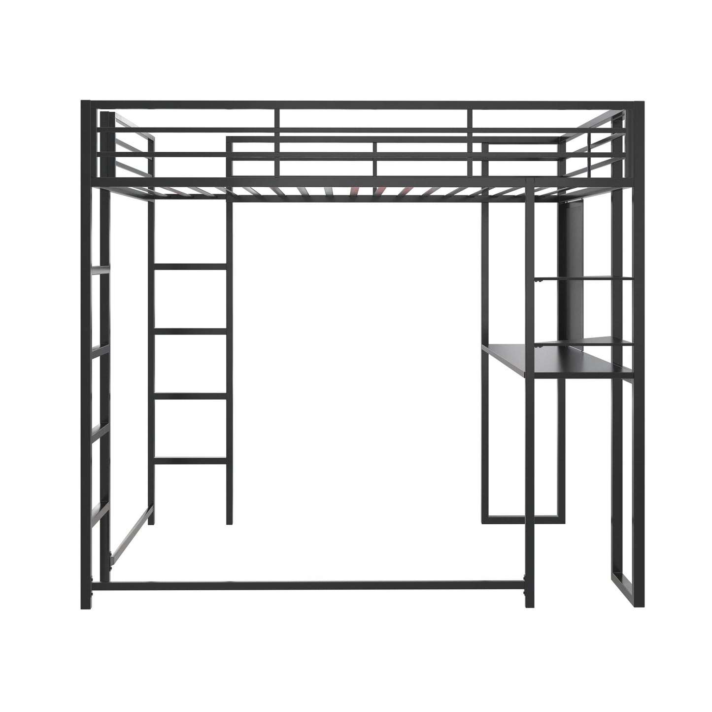 Versatile Teen Novogratz Hunter Full Size Metal Loft Bed, Black