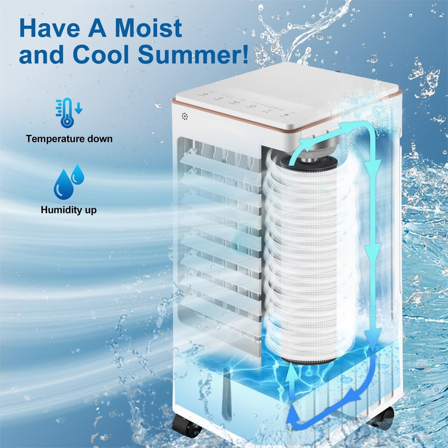 Versatile SUGIFT Evaporative Air Cooler Fan Anion Humidify with Remote Control