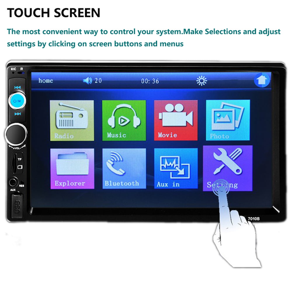 Versatile Polarlander Car Radio Stereo double DIN 7" Audio Receiver Touch Screen Bluetooth FM, MP5 Player USB/SD/AUX Hands Free Calling