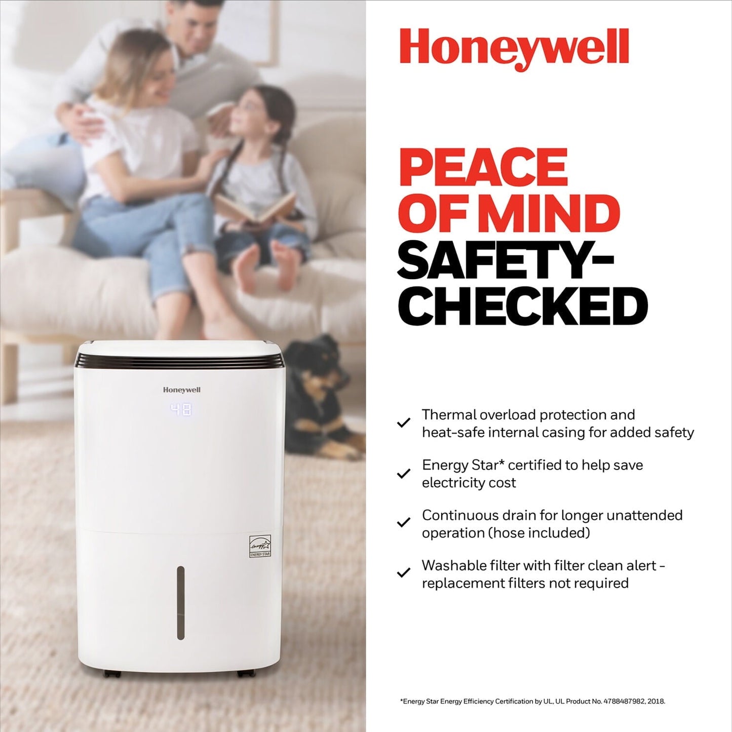 Classic Honeywell 70 Pint Energy Star Dehumidifier with Pump, TP70AWKNR