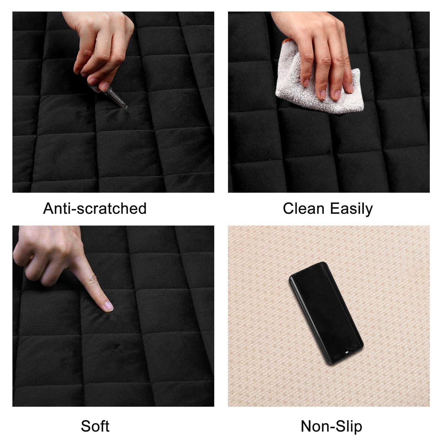 Versatile Unique Bargains 2 Pcs Front Car Seat Cover Breathable Plush Pad Chair Cushion for Vehicle Home Office Universal Black