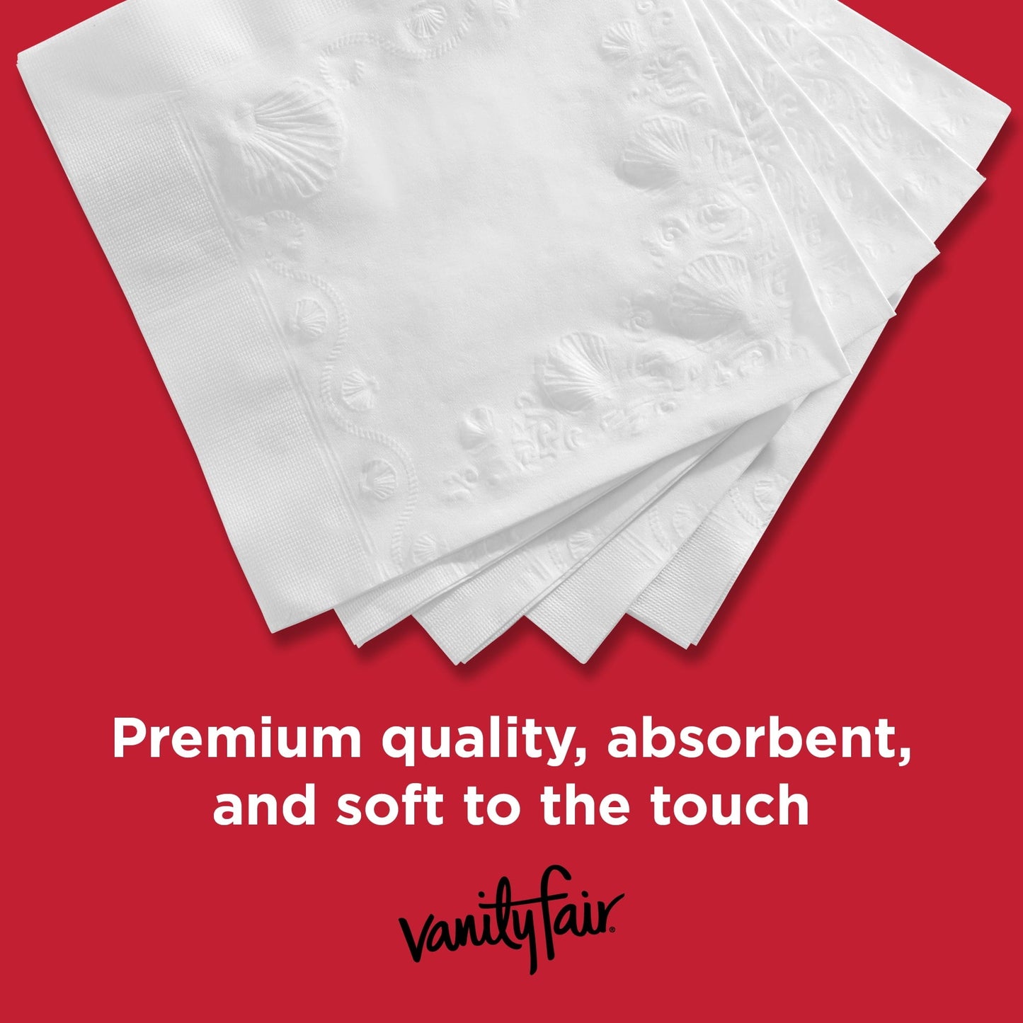 Versatile Vanity Fair Everyday Disposable Paper Napkins, White, 300 Count