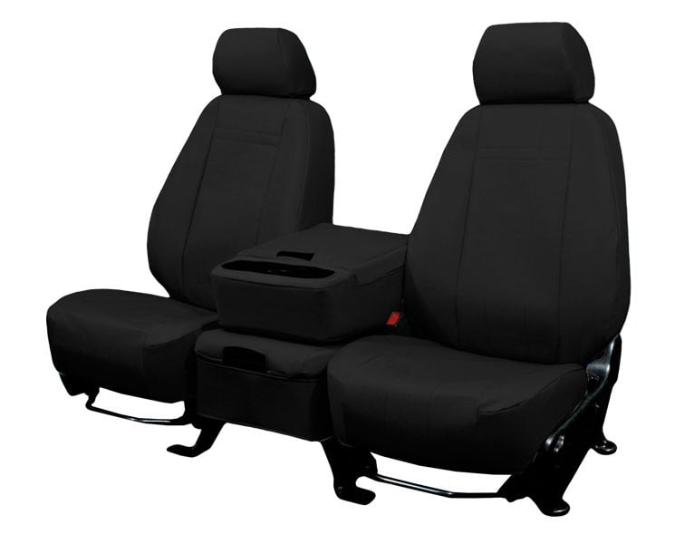 Versatile CalTrend Front Buckets DuraPlus Seat Covers for 2020-2022 Toyota Highlander - TY566-01DD Black Insert with Black Trim