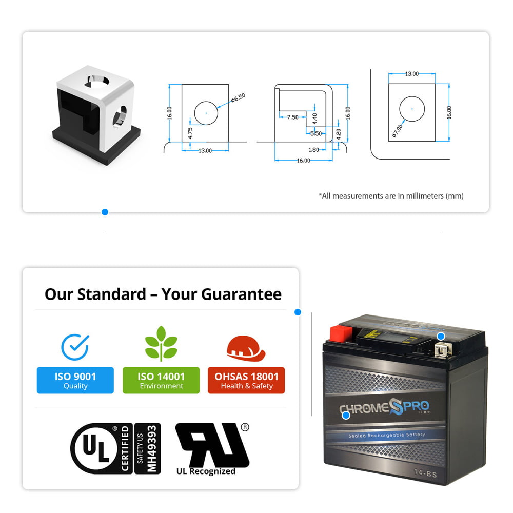 Versatile Chrome Pro Battery Ytx14-Bs Igel Motorcycle Battery For Honda A.C.E. Deluxe 750Cc 02-'03