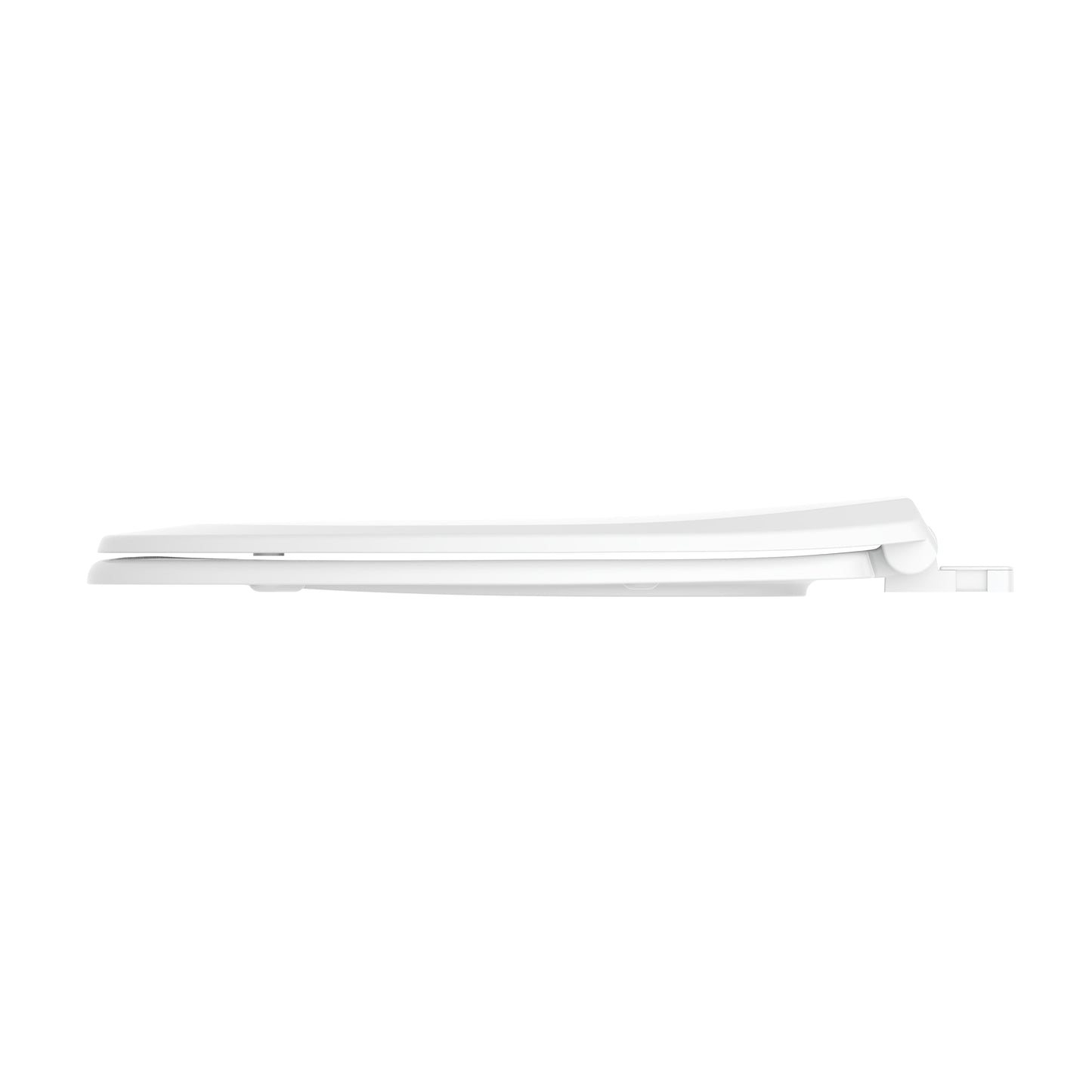 Versatile Mainstays Elongated Plastic Toilet Seat with Soft Close and Easy off in Daisy White