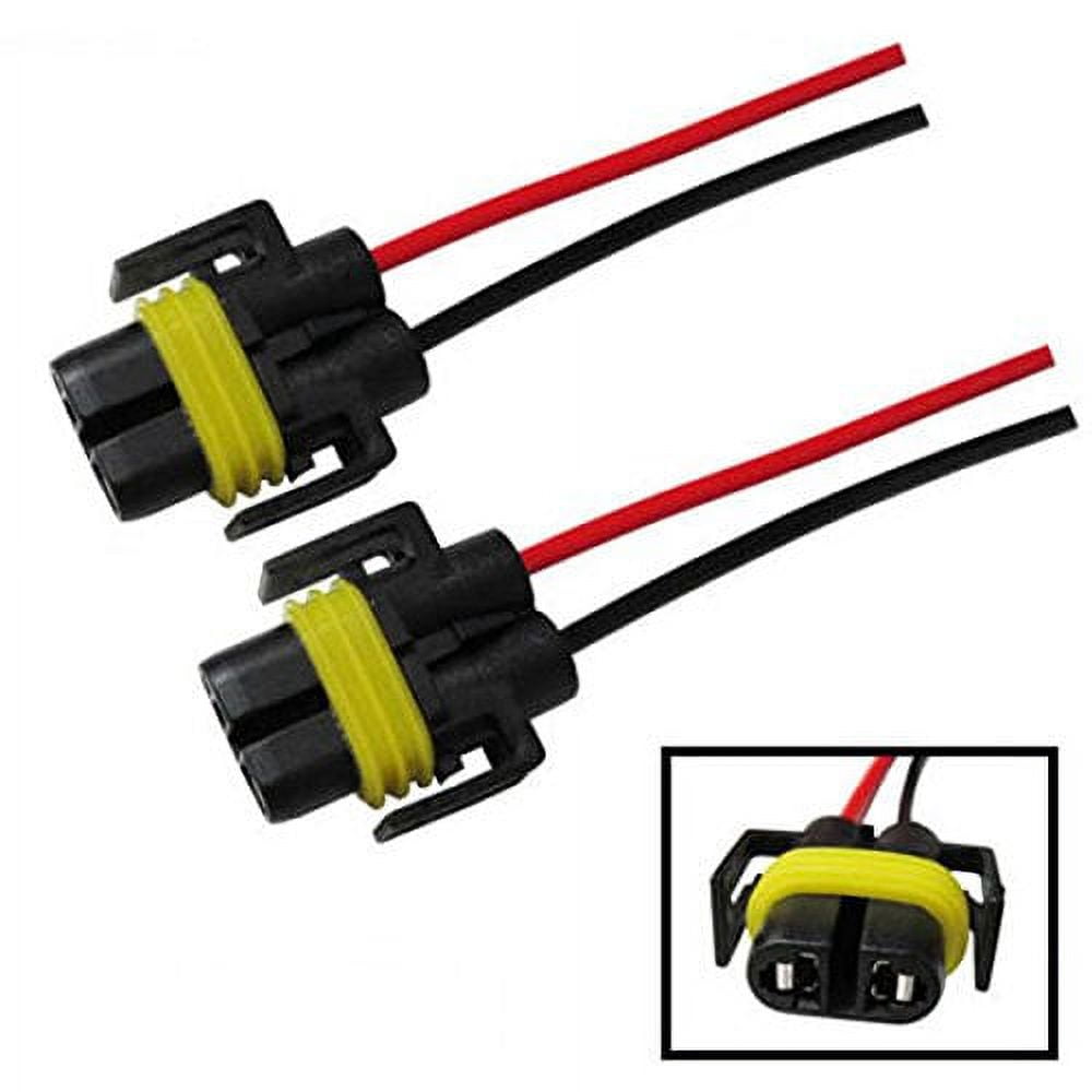 Classic iJDMTOY (2) H11 H8 880 881 Female Adapter Wiring Harness Sockets Wire For Headlights or Fog Lights